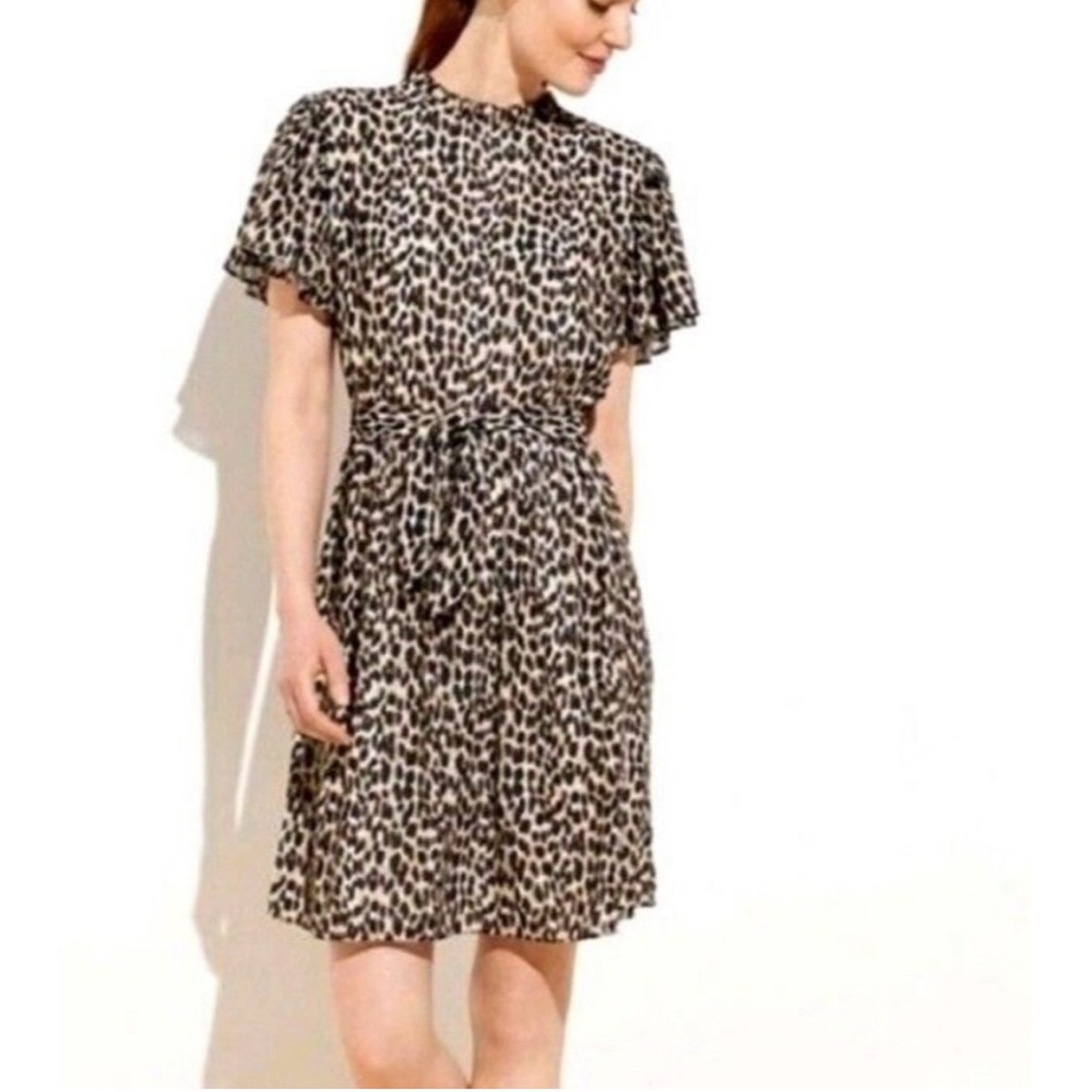 LOFT Leopard Print Tie Dress